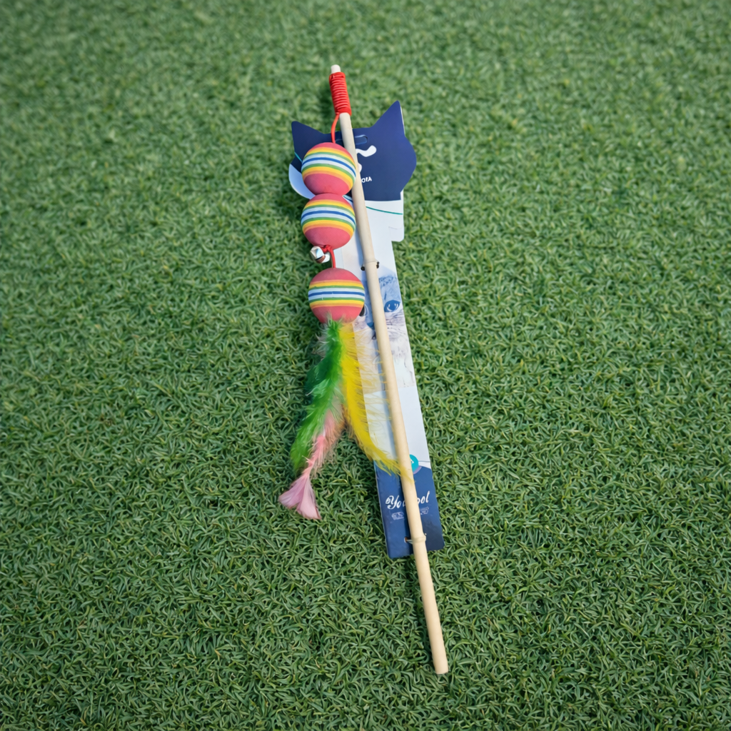 Juguete gato vara pelota ralllas KP-316