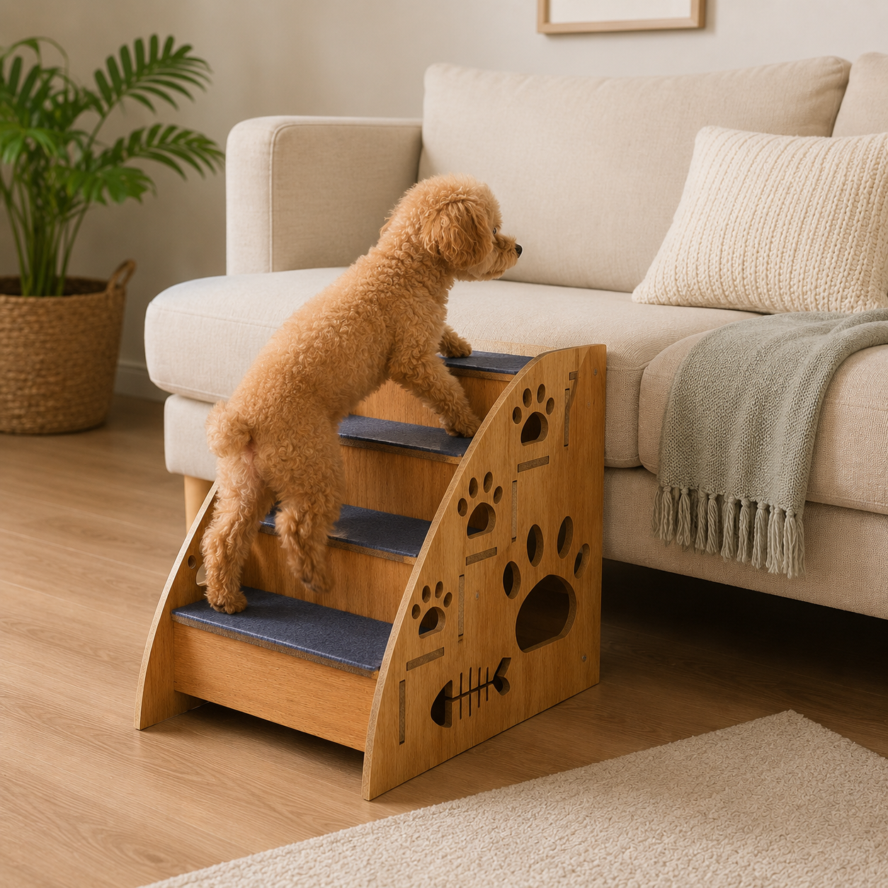 Escalera 4 escalones madera AJ-771