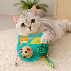 Juguete gato raton + pelota AJ-914