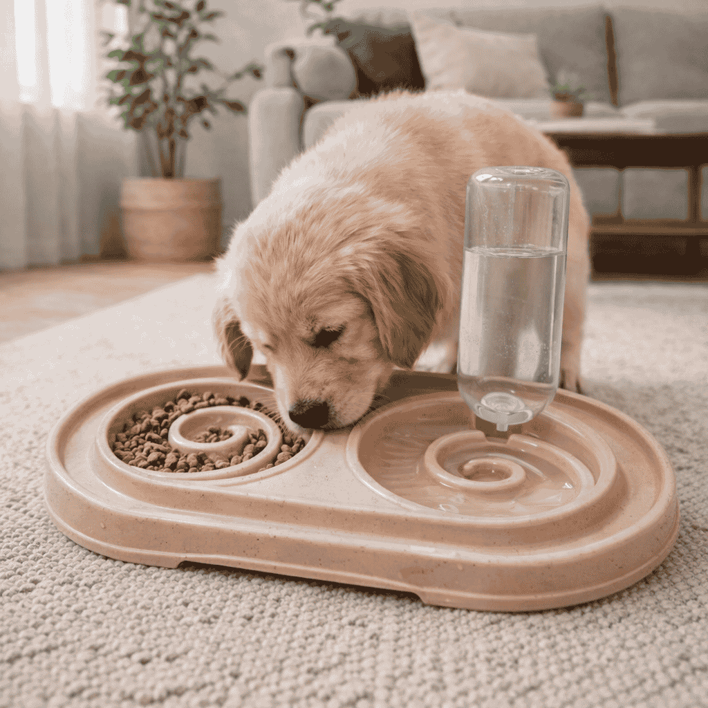 Plato come lento doble con botella