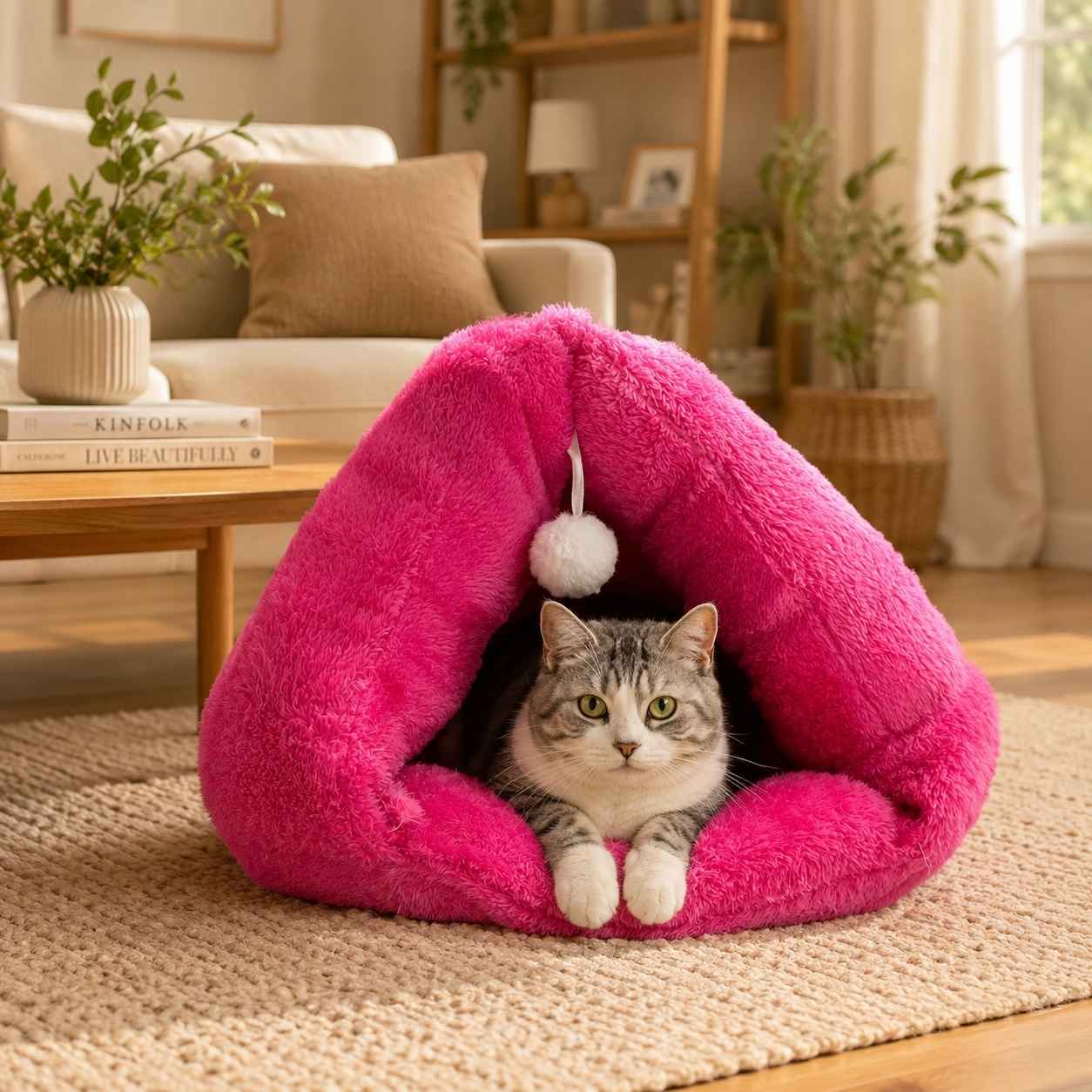 Cama iglu pequeña con pompom 011-S