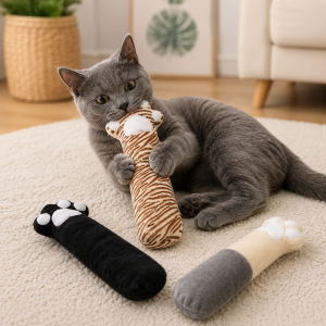 Juguete gato x 3 peluche HUELLA R-92