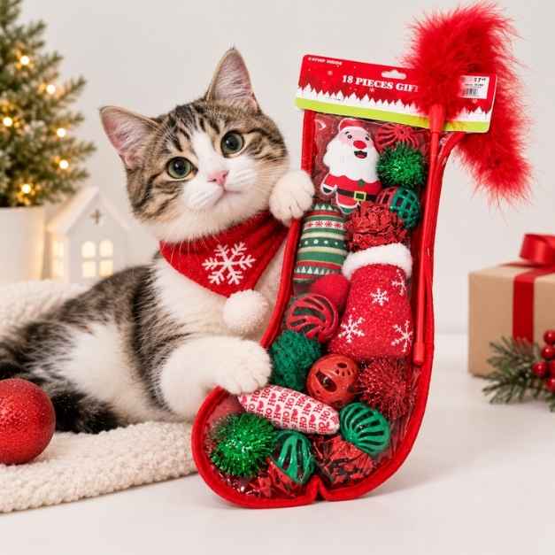 Juguete gato set navidad 18pcs R113/102/103